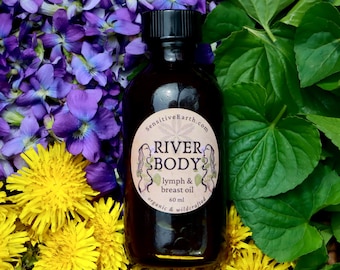 River Body Lymph & Breast Massage Oil - Organic, Wildcrafted
