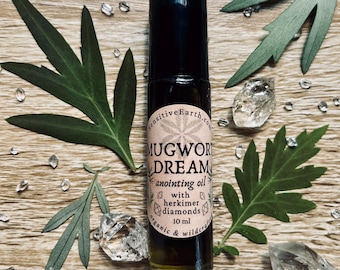 Mugwort Dream Anointing Oil with Herkimer Diamonds