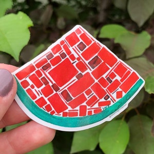 Aquarell Geometrische Wassermelone Aufkleber, Wasserflasche Aufkleber, Laptop Aufkleber, Autoaufkleber, Notebook Aufkleber, Telefon Fall Aufkleber