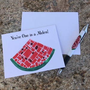 Watermelon Card, Note Card Set, Set of 8 Cards, Foodie Greeting Card, Watermelon Pen, Greeting Card Set | Birthday Card | Just Because