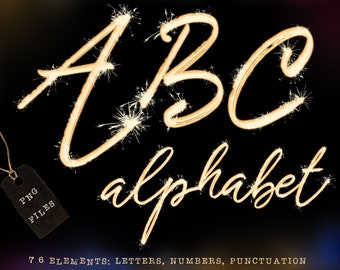 Sparklers font clipart, Sparklers letters clipart, Sparklers alphabet clipart, Wedding letters, Anniversary clipart, Birthday letters