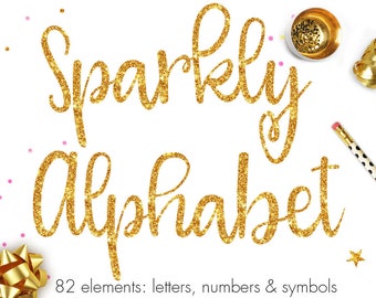 Buy 3 pay for 2, Sparkly Alphabet, Gold letters, Gold glitter alphabet, Gold alphabet clipart, Gold font, Wedding clipart, Gold typography