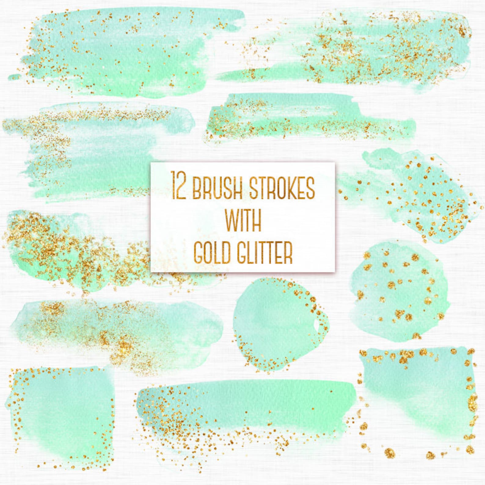 mint-brush-strokes-with-gold-glitter-mint-green-design-elements