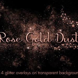 Rose gold dust clipart, Rose gold glitter dust overlay, Pixie dust, Fairy dust, Magic dust, Rose gold stars, Rose gold confetti, Download