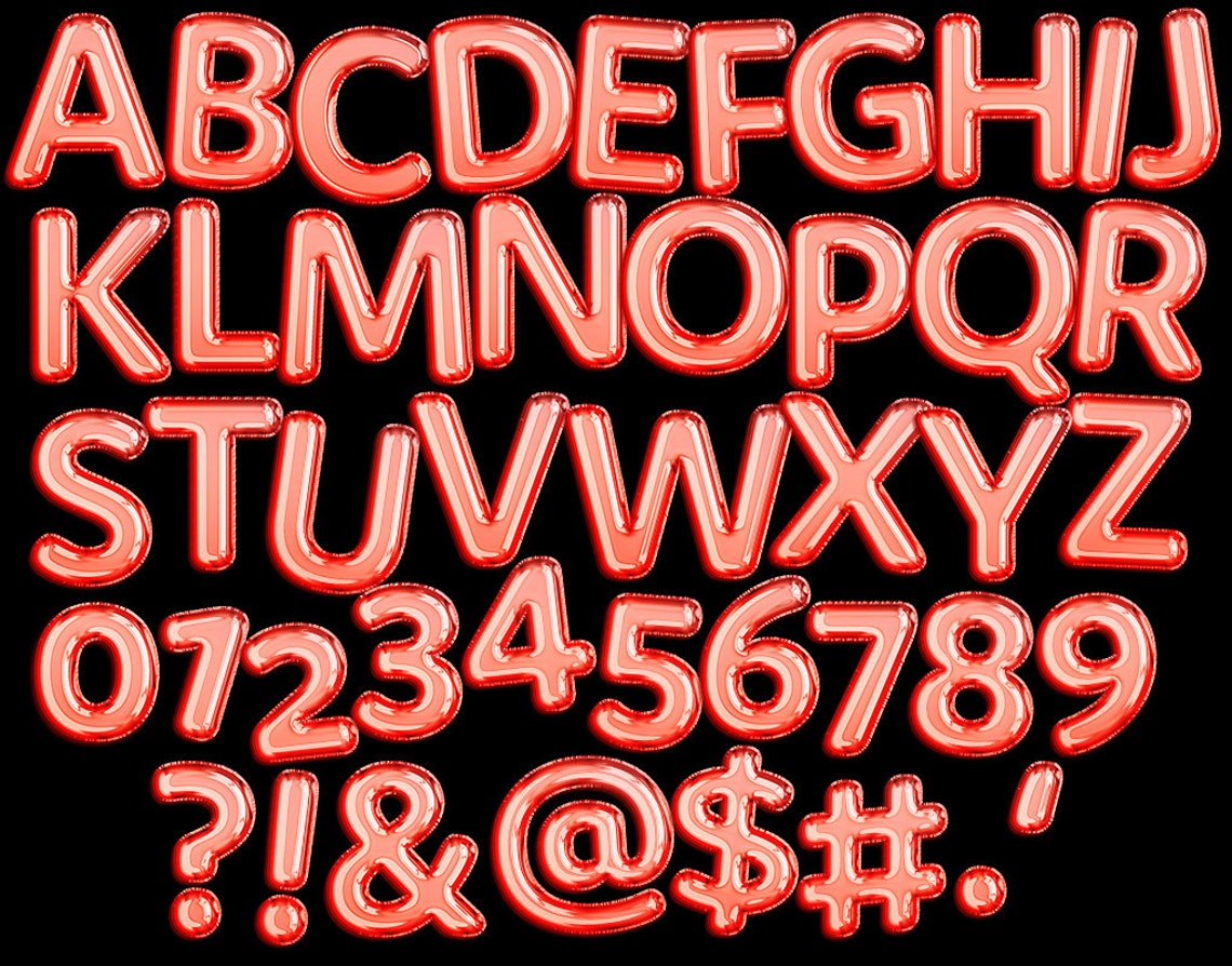 Red balloon alphabet clip art Christmas red balloons Red | Etsy