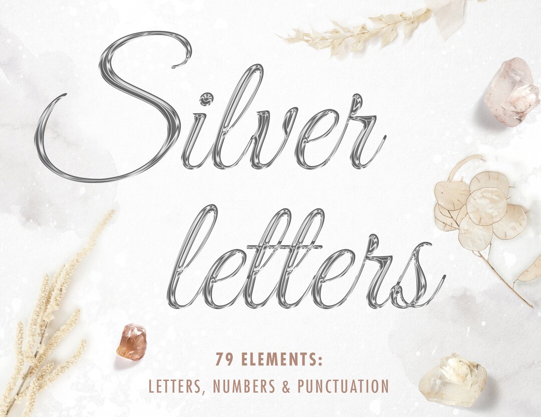 Silver Letters Clipart, Silver Alphabet, Liquid Font Clip Art, Silver ...