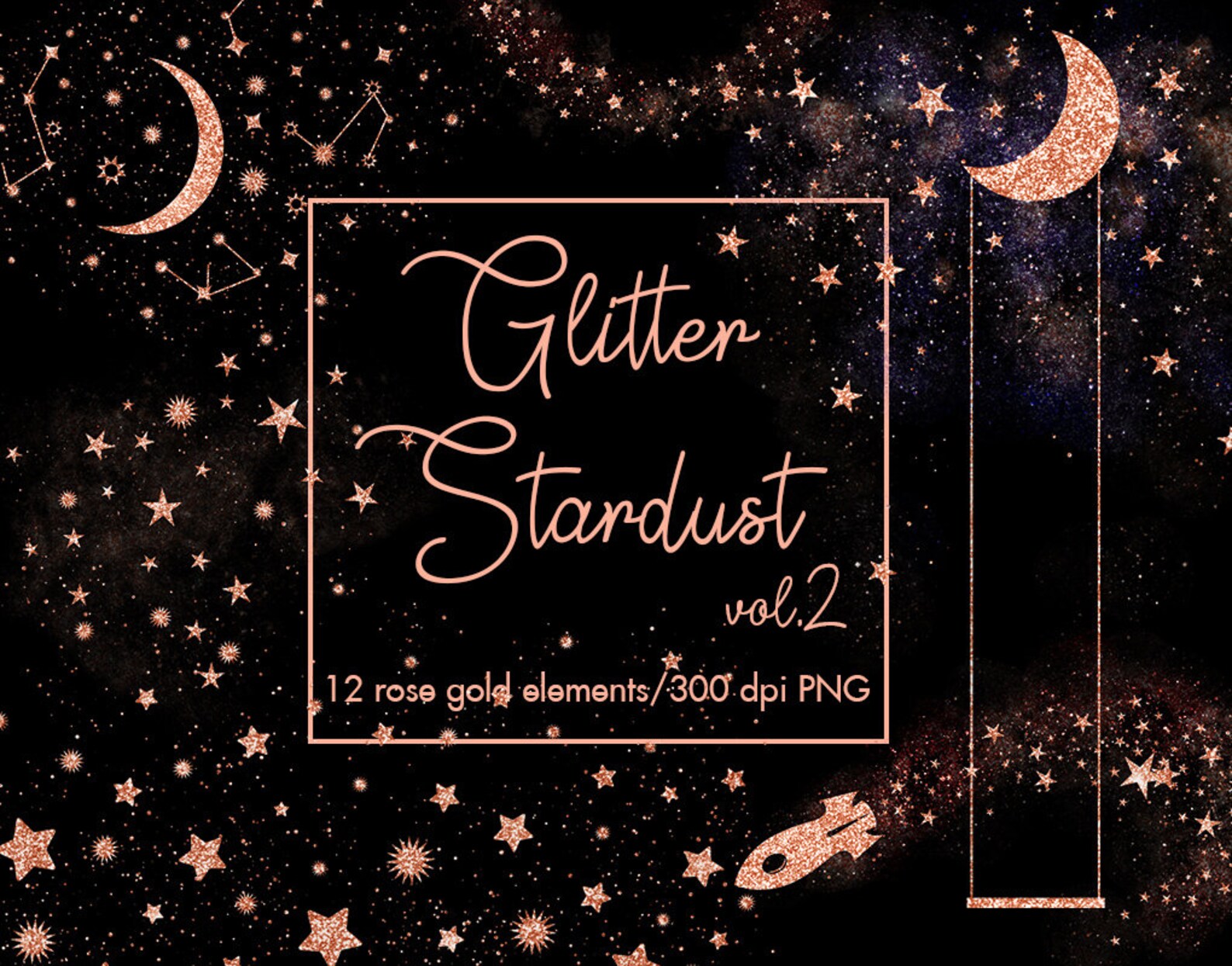 Rose Gold Stardust Clipart Rose Gold Stars Clipart Stars - Etsy