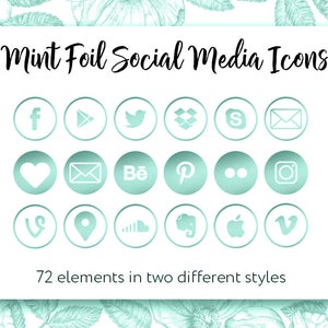 Compre 3, pague por 2, ícones de mídia social Mint, ícones de folha metálica Mint, botões de mídia social, ícones de sites, botões de blog, clipart verde Mint