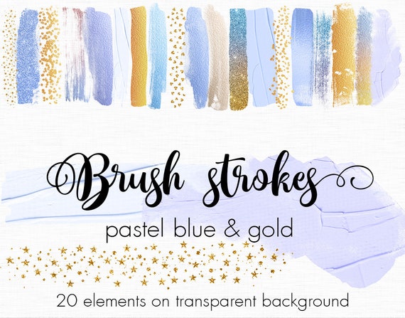 Pastel and Gold Brush Strokes Clipart, Gold Paint Clipart, Pastel Paint  Clip Art, Design Elements, Metallic Clipart, Paint Splatters 