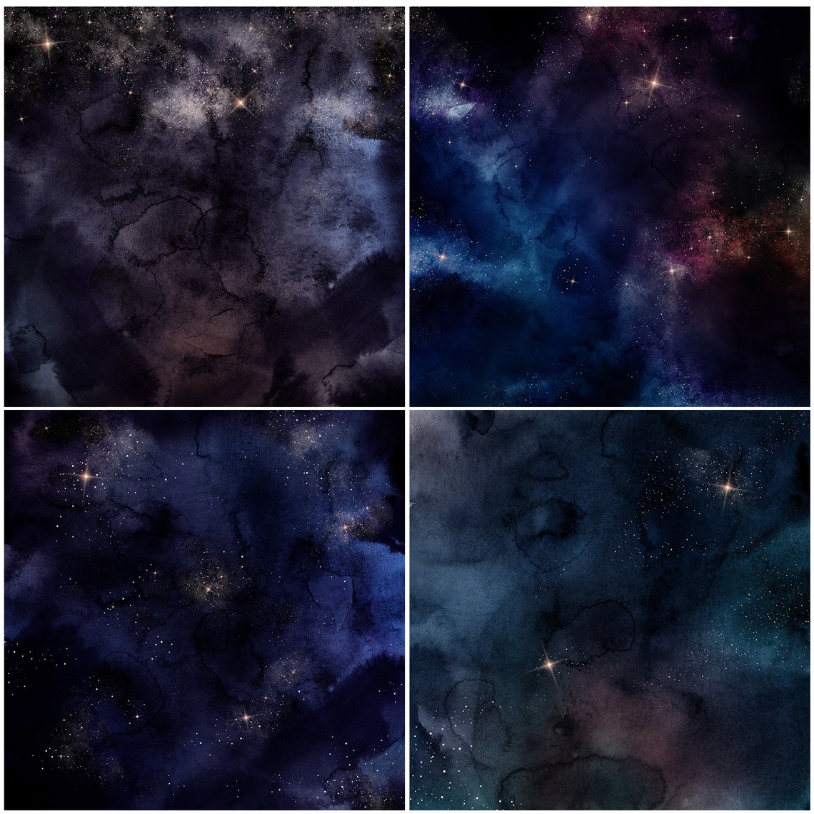 Starry Night Watercolor Digital Paper: Galaxy Texture (JPG) - Etsy
