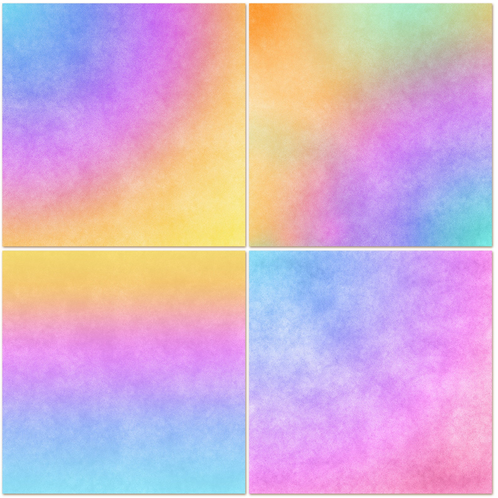 Pastel Rainbow Digital Paper Pack Rainbow Ombre Paper - Etsy