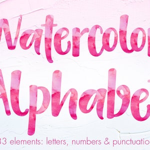 Rosa Aquarell Alphabet Clipart, Aquarell Buchstaben, Rosa Schrift Clipart, Rosa Buchstaben Clipart, Buchstaben Clipart, Hochzeit Clipart