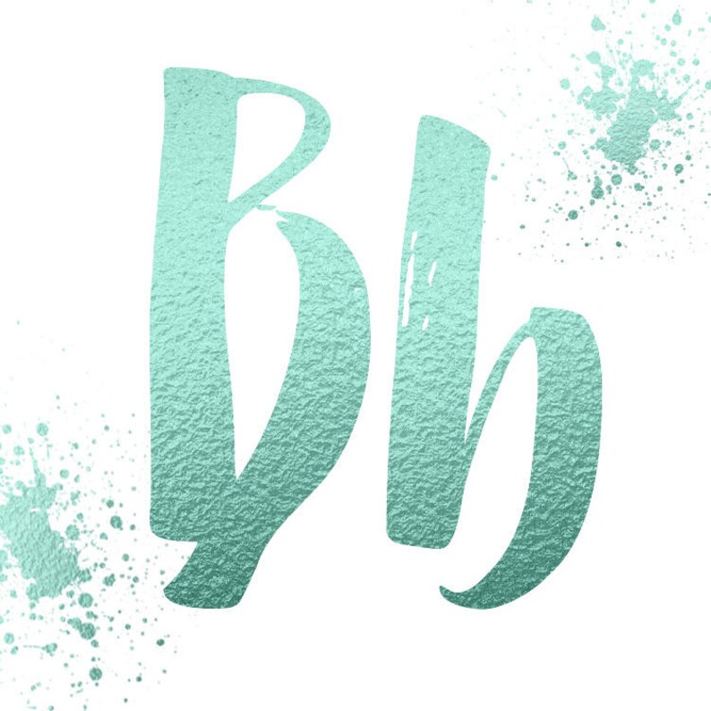 Mint green alphabet clip art Mint foil alphabet Mint Etsy