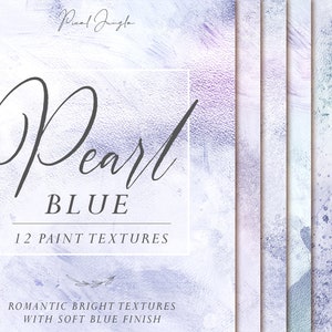 Blue pearl metallic digital paper pack, Blue digital paper, Metallic wallpaper, Blue background, Pearl digital paper, Paint texture, JPG
