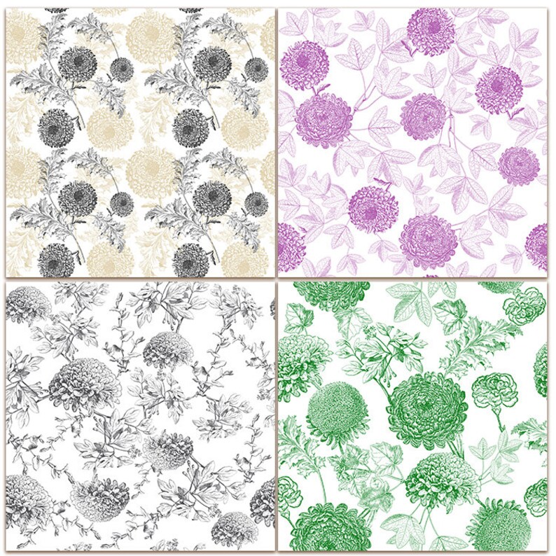Floral Seamless Paper Seamless Digital Paper Clipart Floral | Etsy