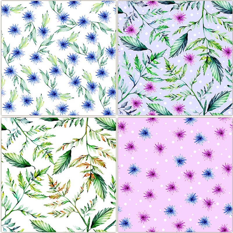 Flower seamless digital paper pack Floral seamless | Etsy