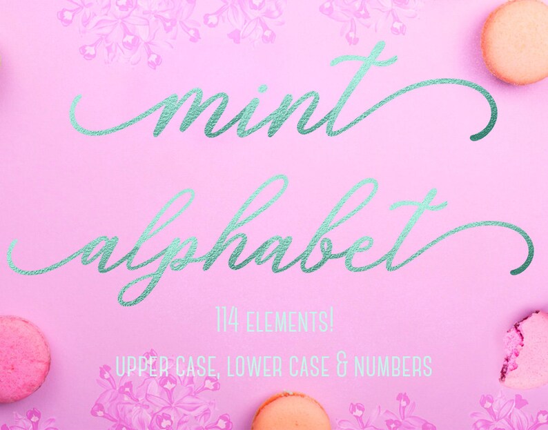 Mint Alphabet Clipart Font Clipart Mint Green Foil Alphabet Etsy