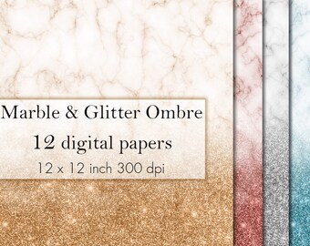 Koop 3 betalen voor 2, Marmeren glitter ombre digitaal papier, Goud papier, Glitter texturen, Marmer patroon, Glamour papier pack, Glitter paper clipart