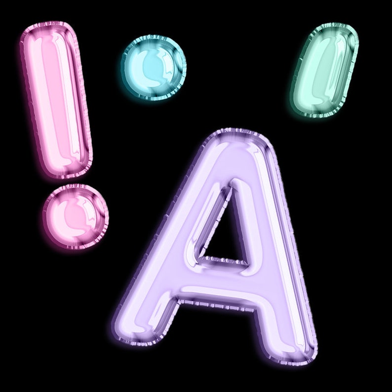 Balloon letters clipart Balloon alphabet clip art Font | Etsy