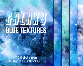Watercolor Galaxy Digital Paper: Cosmic Backgrounds (Digital Download)