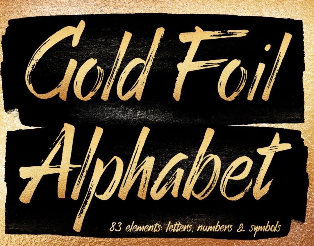Gold Alphabet Clip Art Gold Foil Alphabet Gold Letters Gold - Etsy