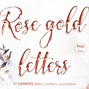 Clipart de alfabeto em ouro rosa, clipart de fonte em ouro rosa, letras líquidas, clipart de alfabeto em folha de ouro rosa, letras decorativas, sobreposições de letras