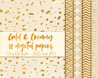 Gold Abstract Texture Digital Paper, Scrapbook Backgrounds (Digital Download)