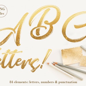 Gold Glitter Ombre Alphabet Clip Art Gold Alphabet Clipart - Etsy