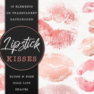 Rose gold lipstick kisses clipart, Rose gold kisses, Rose gold kiss mark, Love, Valentine clipart, Design elements, Lips clipart, Make up