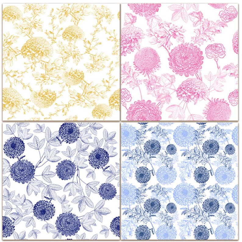 Floral Seamless Paper Seamless Digital Paper Clipart Floral | Etsy