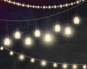 String Lights Clipart Bunting Lights Overlay Fairy Lights - Etsy UK