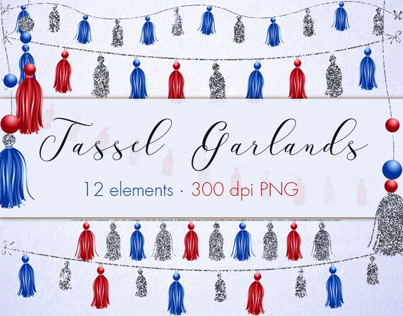 Bunting Tassel Garlands Clipart String Tassel Garlands Clip Etsy