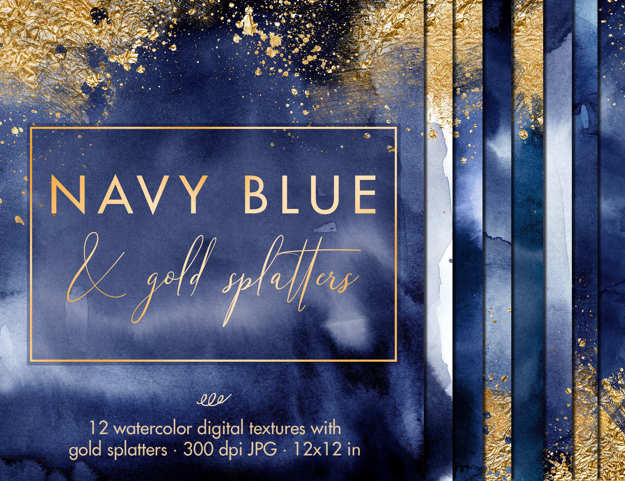 Navy Blue And Gold Wallpaper