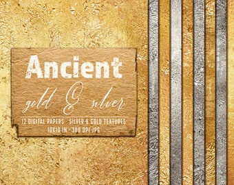 Carta ditial oro e argento, Texture oro, Texture argento, Confezione carta stagnola oro antico, Lamina argento metallizzata, Trame lusso, Sfondo