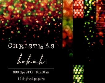 Christmas bokeh digital papers, Bokeh wallpaper, Negative space, Bokeh background, Bokeh patterns, Paper pack, Gold, silver, Texture clipart