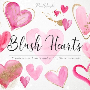 Kaufen Sie 3 zahlen für 2, Aquarell und gold Glitzer Herzen, Herz Clipart, Aquarell Herzen, Gold Herzen, Herz-Design-Elemente, sofortiger Download