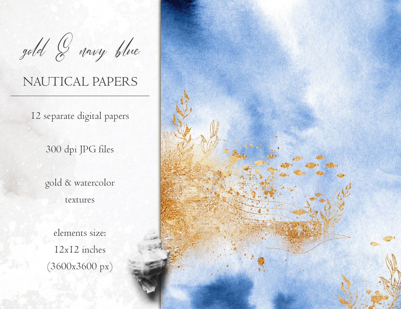 Oceanic Digital Papers Ocean Backgrounds Watercolor Textures - Etsy