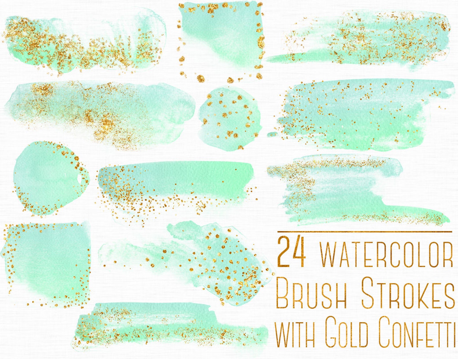 mint-brush-strokes-with-gold-glitter-mint-green-design-elements