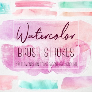Buy 3 pay for 2, Watercolor brush strokes clipart, Summer watercolor clipart, Pink brush strokes, Mint, Orange brush strokes clip art