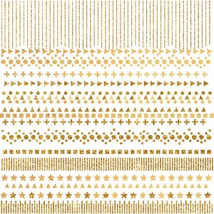 Gold Confetti Borders, Gold Glitter Borders, Gold Foil Borders, Border ...