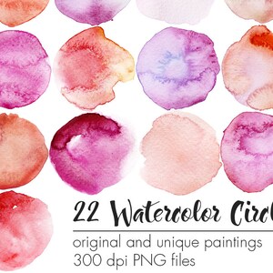 Kaufe 3 Zahlen für 2, Pink Aquarell Kreise Clipart, Rote Aquarell Design Elemente, Aquarell Clipart, Aquarell Logo, Rot Rosa Kreise