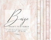 Beige Paint Texture Digital Paper Pack (Instant Download)