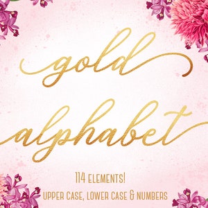 Gold alphabet clipart, Gold font, Gold foil alphabet, Gold letters clipart, Gold numbers clipart, Gold wedding clipart, Gold foil clipart