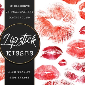 Lippenstift kust clipart, Rode kusjes, Rode lippen, Kus mark, Liefde, Valentijn clipart, Design elementen, Lippen clipart, Transparante achtergrond, PNG