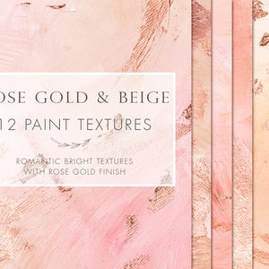 BUY 3 PAY FOR 2, Acryl Digitalpapier mit roségoldfarbenen Farbplatten, Acryltapete, Acryl texturen, Roségold Hintergrund, Papierpackung