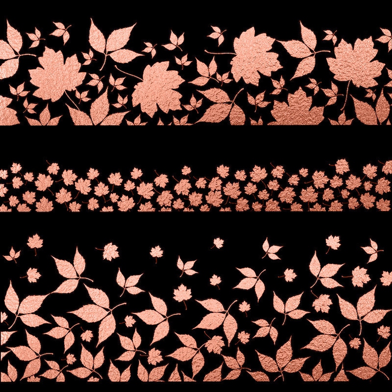 Rose Gold Leaf Overlays Rose Gold Leaves Clipart Autumn Clip Etsy