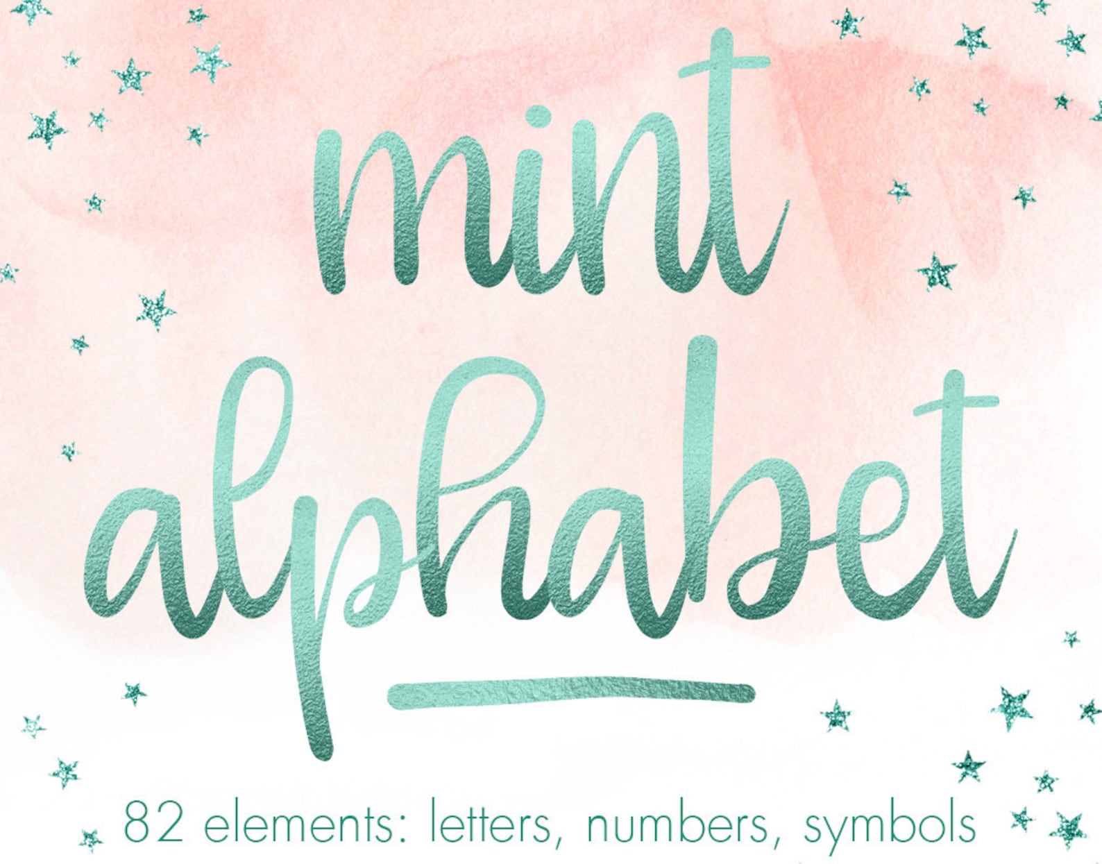 Mint alphabet clip art Mint font clipart Mint foil alphabet Etsy