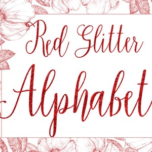 Alfabeto vermelho com números e símbolos, clipart de alfabeto brilhante, letras vermelhas, fonte vermelha, clipart de casamento vermelho, clipart de alfabeto de natal