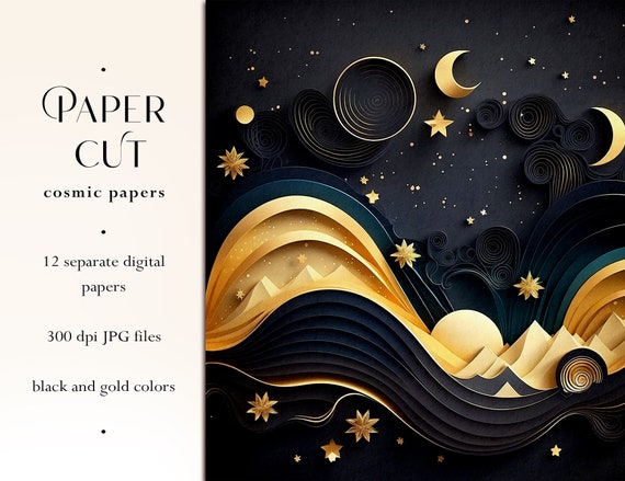 Cosmic Paper Cut Backgrounds, Galactic Paper Cut Designs, Cosmic Digital  Papers, Celestial Wallpaper, Deep Space Backgrounds, Paper Cut Star -   Canada