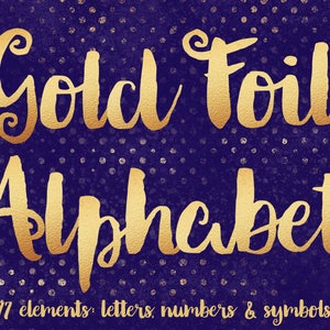 Gold alphabet clip art, Gold letters, Gold foil alphabet, Gold numbers, Gold symbols, Gold font, Sparkly alphabet, Typography clipart